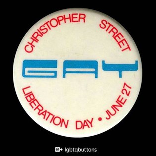 Repost from @lgbtqbuttons * CHRISTOPHER STREET GAY LIBERATION DAY, JUNE 27 (c. 1971) - These two buttons were issued in 1971...