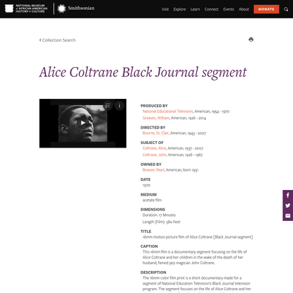 Alice Coltrane Black Journal segment
