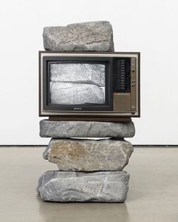 Untitled (TV stone tower) 1979-1982 by Park Hyunki #parkhyunki #hyunkipark #work2day @work2day