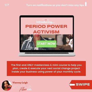 Period Power Activism, The first and ONLY masterclass &amp; mini course to help you plan, create &amp; execute your next social chan...