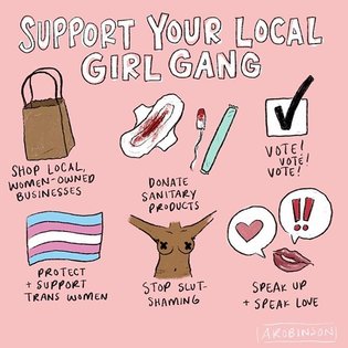 Support your local girl gang! Love this illustration by @arobinsonart ❤️🌹🗣️🏳️‍🌈 . . #endperiodpoverty #periodpoverty #period...