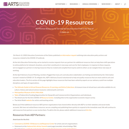 COVID-19 Resources-old - Arts Education Partnership