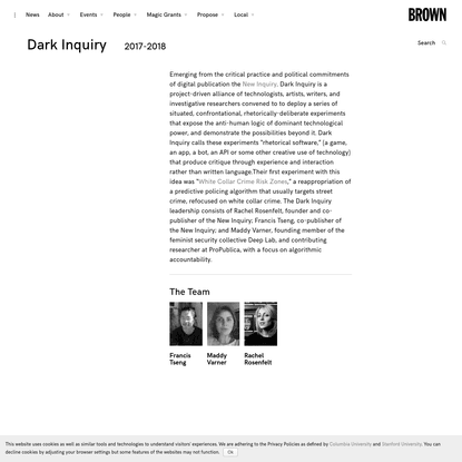 Dark Inquiry – Brown Institute