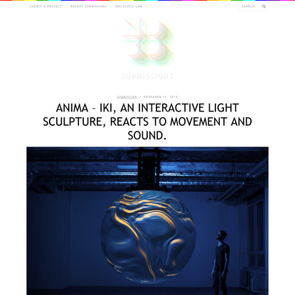 ANIMA - iki, an interactive light sculpture, reacts to movement and sound.