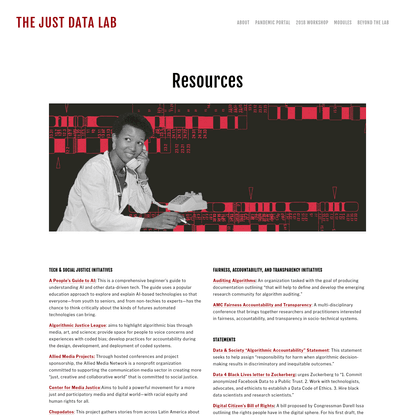 Resources - The JUST DATA Lab