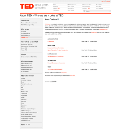 Jobs at TED