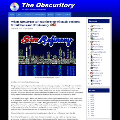 When SimCity got serious: the story of Maxis Business Simulations and SimRefinery | The Obscuritory