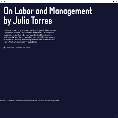 Triple Canopy - On Labor and Management by Julio Torres