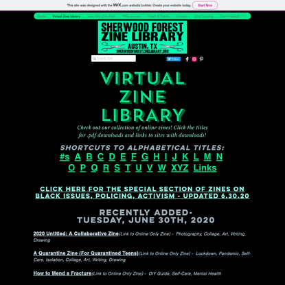 Virtual Zine Library | sherwoodforest