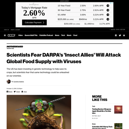 Scientists Fear DARPA's 'Insect Allies' Will Attack Global Food Supply with Viruses