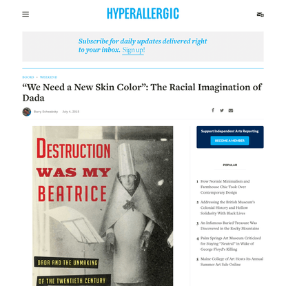 "We Need a New Skin Color": The Racial Imagination of Dada