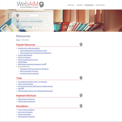 WebAIM: Resources