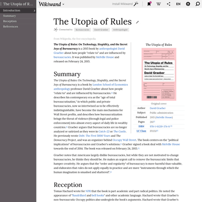 The Utopia of Rules | Wikiwand