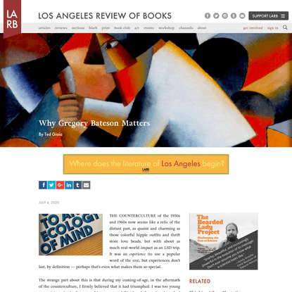 Why Gregory Bateson Matters - Los Angeles Review of Books