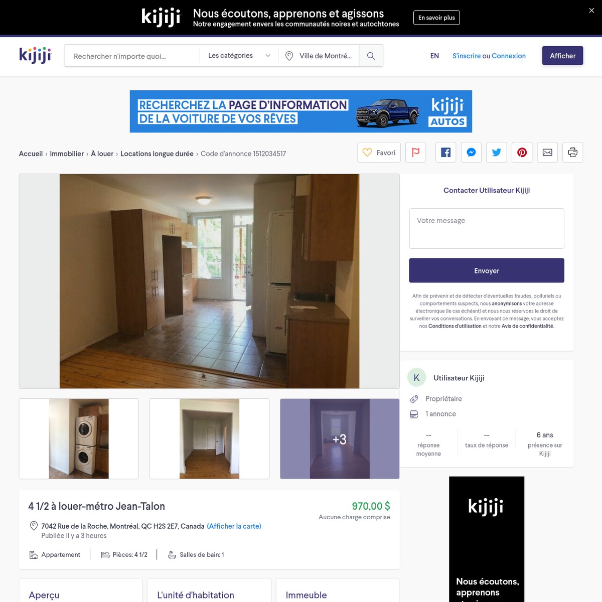 4 1/2 à louermétro JeanTalon Locations longue durée Ville de Montréal Kijiji — Are.na