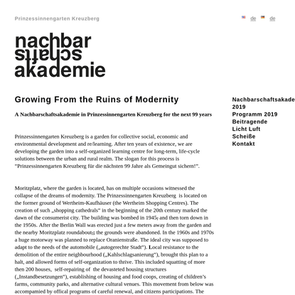 Nachbarschaftsakademie - Growing From the Ruins of Modernity