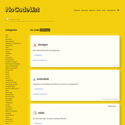 No Code List
