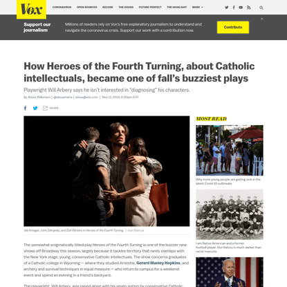 How Heroes of the Fourth Turning, about Catholic intellectuals, became one of fall's buzziest plays