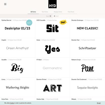 Retail Fonts | HvD Fonts