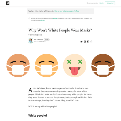 Why Won't White People Wear Masks?