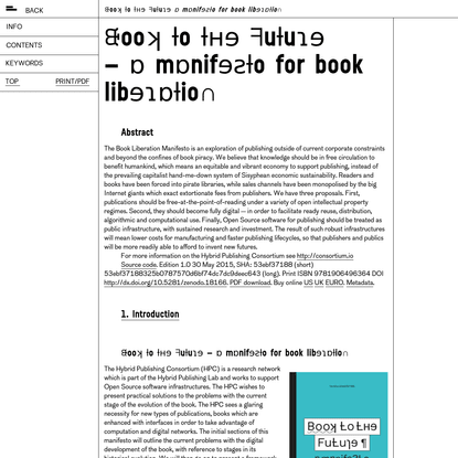 Book to the Future - a book liberation manifesto