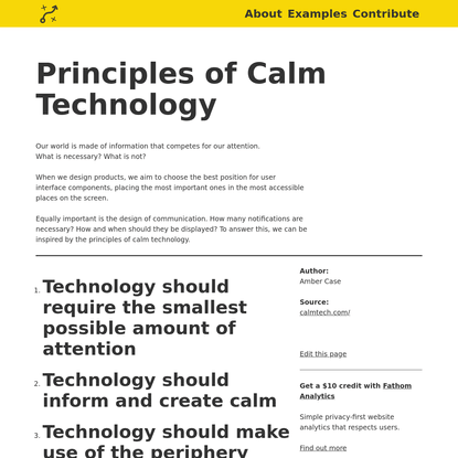 Principles of Calm Technology