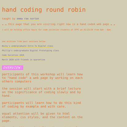 hand coding round robin