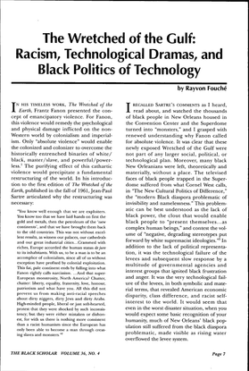 Rayvon Fouché, PDF, Wretched of the Gulf: Racism, Technological Dramas, and Black Politics of Technology