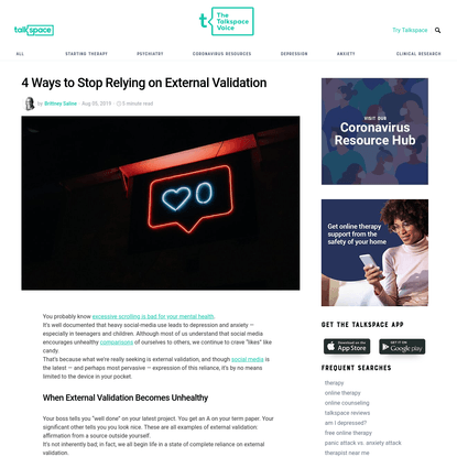 4 Ways to Stop Relying on External Validation | Talkspace