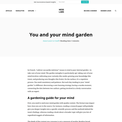 You and your mind garden