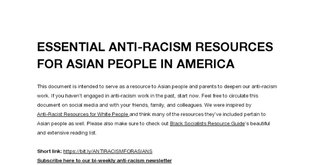 Anti-Racism Resources for Asians