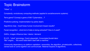 Topic Brainstorm