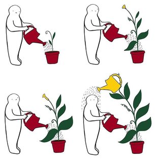What caring for houseplants is *actually* like. (Illustration: @worry__lines)