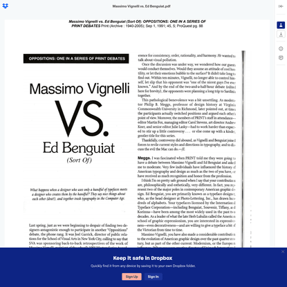 Oppositions: Massimo Vignelli vs Ed Benguiat (sort of)