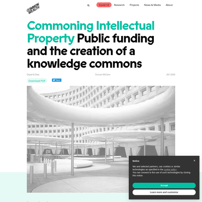 Commoning Intellectual Property: Public funding and the creation of a knowledge commons