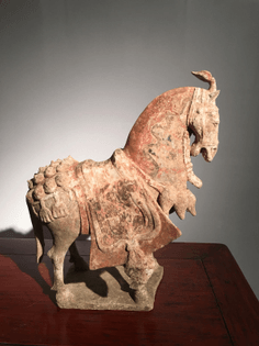 Pottery caparisoned horse