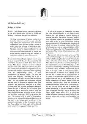 Habit and History - Robert Bellah