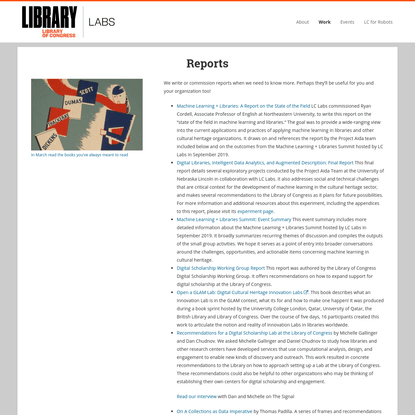 Reports | Work | Library of Congress