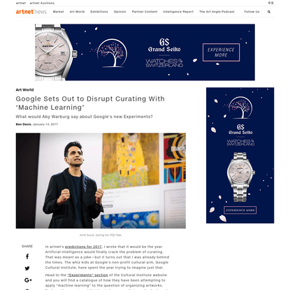 Google Disrupts Curating Via Artificial Intelligence | artnet News