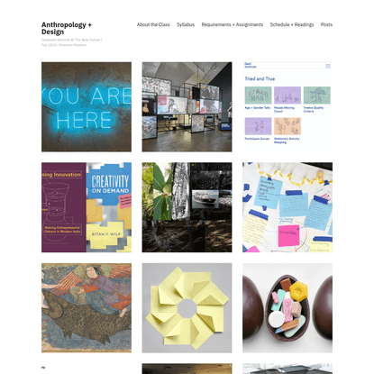 Anthropology + Design - Graduate Seminar @ The New School | Fall 2019 | Shannon Mattern