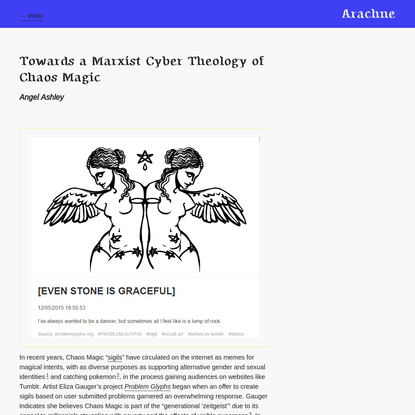 Towards a Marxist Cyber Theology of Chaos Magic