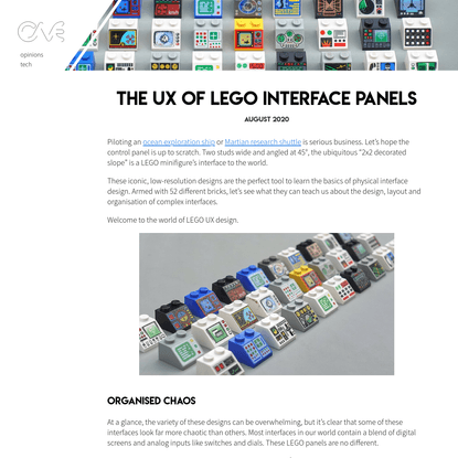The UX of LEGO Interface Panels - George Cave
