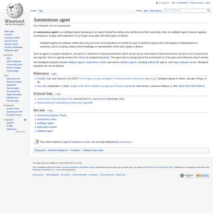 Autonomous agent - Wikipedia