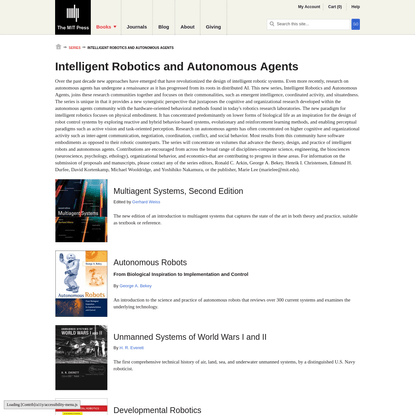 Intelligent Robotics and Autonomous Agents
