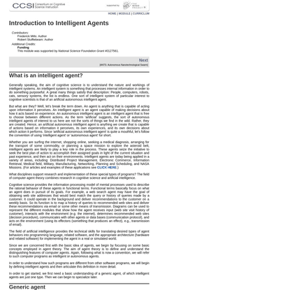 Introduction to Intelligent Agents - The Mind Project