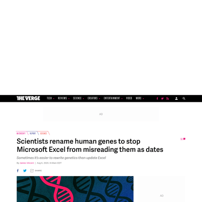 Scientists rename human genes to stop Microsoft Excel from misreading them as dates