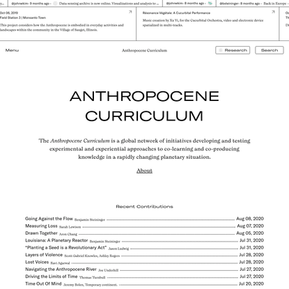 Anthropocene Curriculum → Home