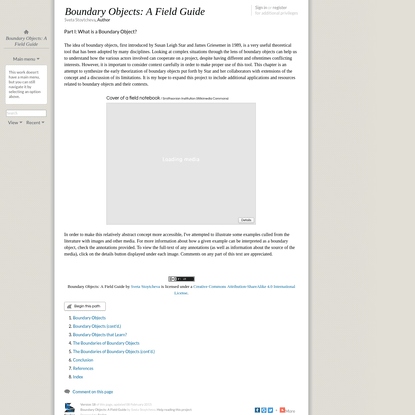 Boundary Objects: A Field Guide: Part I: What is a Boundary Object?