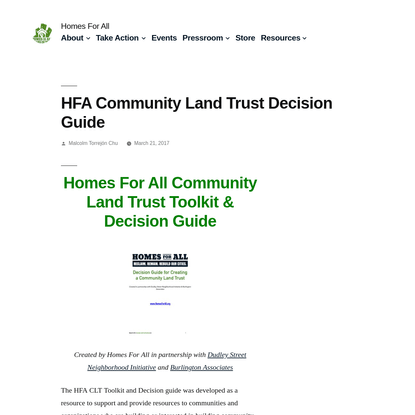 HFA Community Land Trust Decision Guide