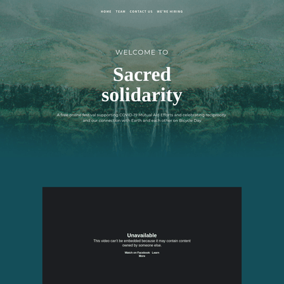 Sacred Solidarity | Festival - SPORE